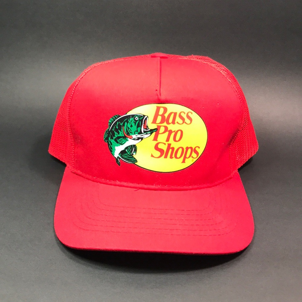 Bass Pro Shops Gone Fishing Red Snapback Hat NWOT
